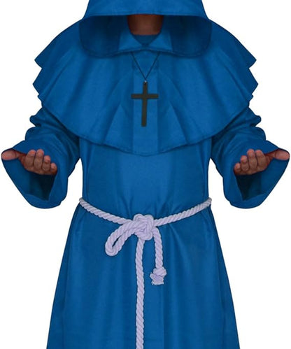 VERNASSA Medieval Monk Robe Priest Robe Halloween Cosplay Costume Cloak