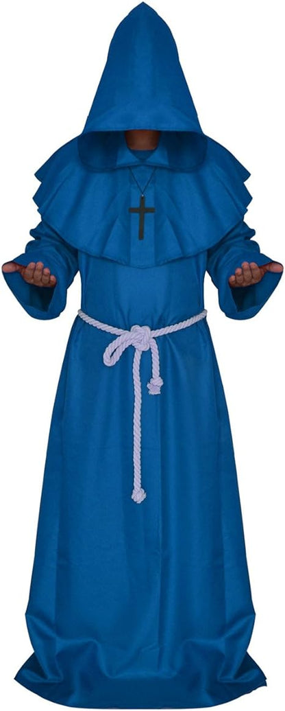 VERNASSA Medieval Monk Robe Priest Robe Halloween Cosplay Costume Cloak
